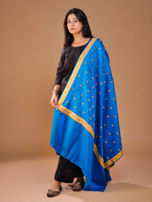 Women's Pure Wool Faux Pashmina Hand Embroidery Shawl